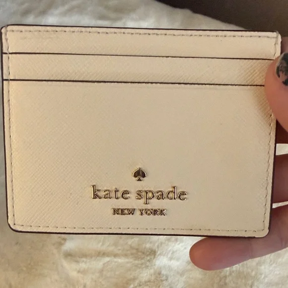 Kate Spade Ivory Card Holder with Gold Accents - Picture 3 of 3